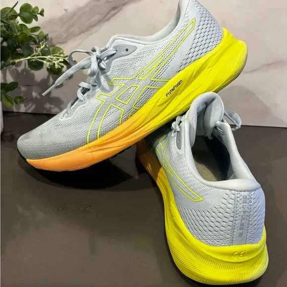 Asics Gray and Yellow Athletic Shoes - Picture 12 of 12